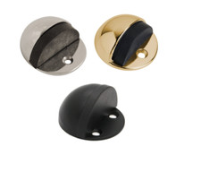 New Black Brass Chrome Oval Floor Mounted Door Stopper Stylish Buffer 50mm