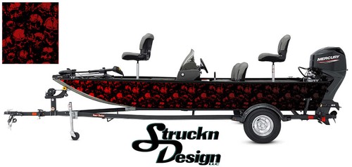 Skulls red black graphic - red,