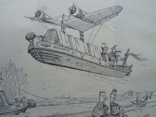 1945 Original Print WW2 CANAL COMPANY RETORT TO RAILWAY AIR SERVICES - ELIZABETH