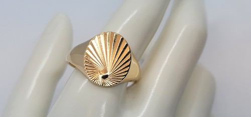 Mens 9ct gold patterned - gold,