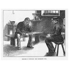 LONDON The Condemned Cell in Newgate Prison - Antique Print 1873