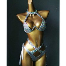 Diamond Bikini Set Sexy Women Swimwear Rhinestone Bling Stones Swimsuit Crystal