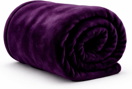 Large faux fur fleece throw - large,