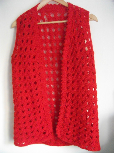 Ladies red gilet waistcoat