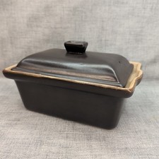 Vintage Ceramic Earthenware Brown Lidded Casserole Meatloaf Pie Dish 22.5*15*8cm