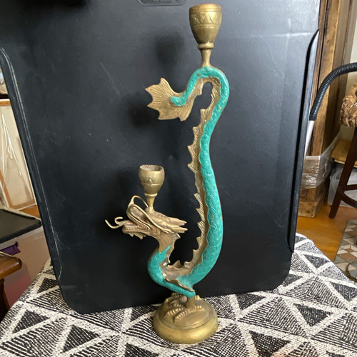 Vintage brass dragon cup - vintage,