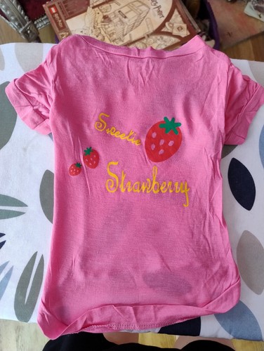 Pink strawberry dog shirt - strawberry,
