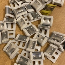 Upholstery plastic lined spring clips for zig-zag springs, ~30, vintage unused