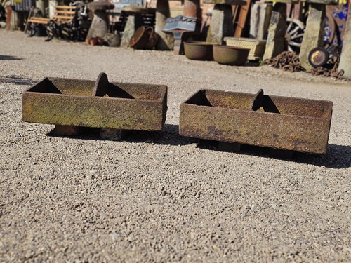 Antique pair cast iron pig - pair,