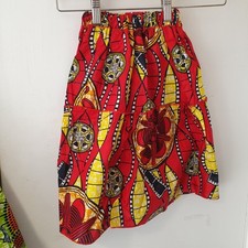 Girls African print flared skirt size 8 - 13 years old Elastic Band Waist,  
