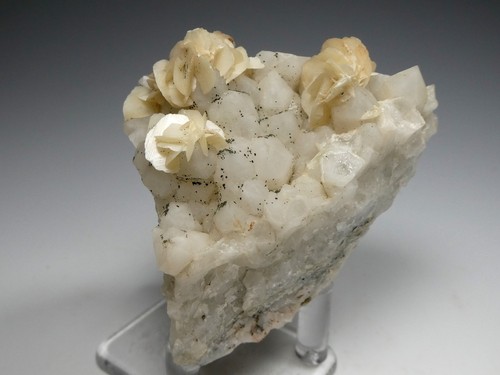 Calcite flowers quartz - on,