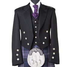 Men’s Scottish Black Prince Charlie jacket and 5 button waistcoat