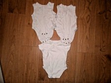 3 baby bodysuits white 0-3 Months F & F