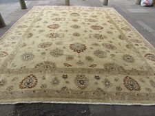 Vintage Traditional Hand Made Afghan Oriental Wool Beige Large Carpet 462x360cm