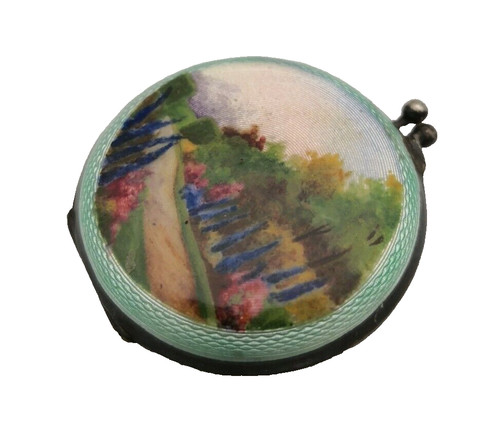 Antique solid silver enamel - solid,