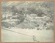 Rope bridge over river Mekong, Tibet, China. Rare 1920s photograph