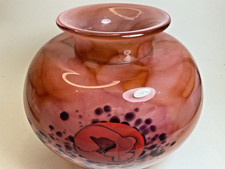 Vintage Sam Herman Style Studio Glass Vase Hand Blown Retailed by Thomas Goode