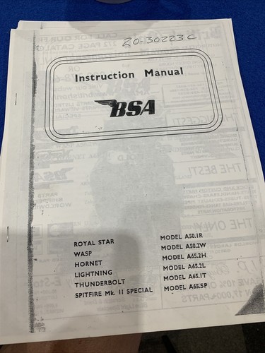 Bsa a50 a65 1966 instruction - a50,