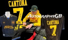 Eric Cantona Signed Manchester United 1994 Retro Shirt.