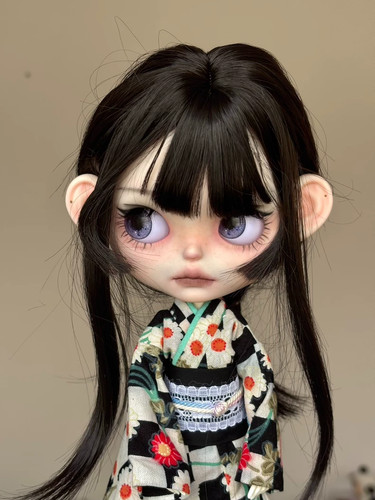 Ooak custom blythe doll white - doll,