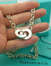 Tiffany & Co. 1837 Silver Interlocking Circle Clasp Necklace, Very RARE