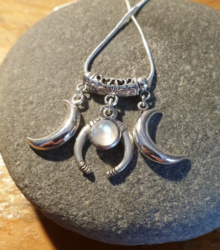 Triple moon goddess silver - triple,