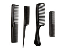 4 Assorted Black Comb Set Hair
