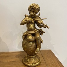 LARGE ORNATE GOLD ANGEL CHERUB