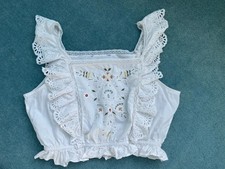 Zara White Cropped Broderie
