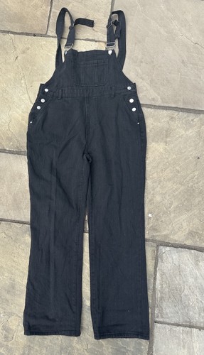 Black denim dungarees - black, xl