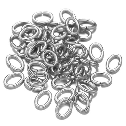 50pcs stainless steel - steel, oval