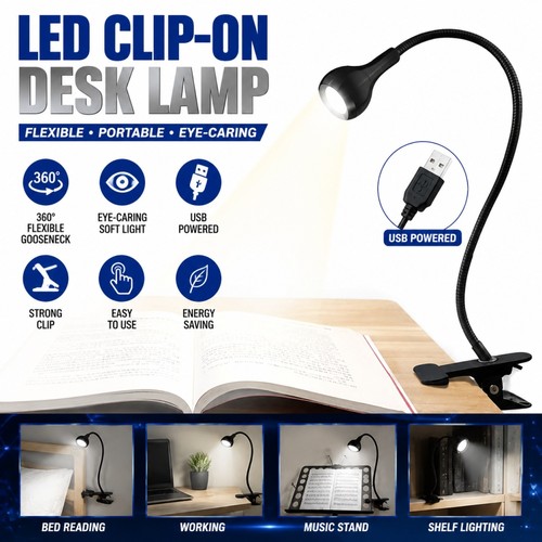 Usb led clip lamp - usb, clip‑on