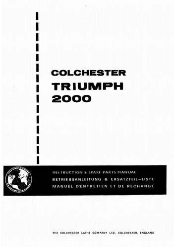 Colchester triumph 2000 lathe - 2000,