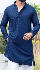 Men Kurta Pyjama Traditional Ethnic Kurta Chikankari Work Kurta Set For Men's