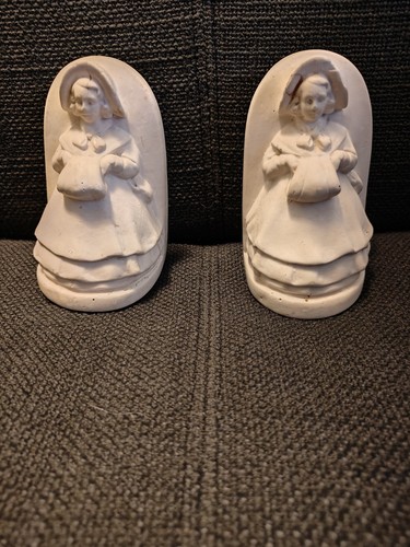Art deco plaster - lady, bookends