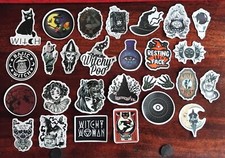 27 x GOTHIC 'WITCHY WOMAN' SMALL VINYL CUT SHAPED STICKERS (SET 5) *PAGAN *NEW