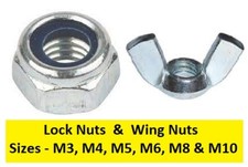 Wing Nuts & Lock nuts - Sizes