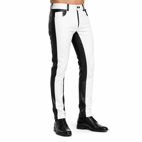 Men black white genuine - men's,