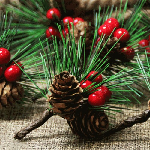 10pcs christmas pine cone red - pine,