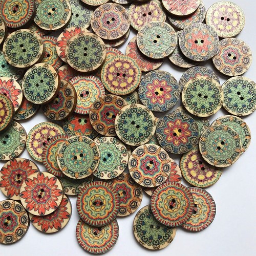 100pcs wooden buttons for - wooden,