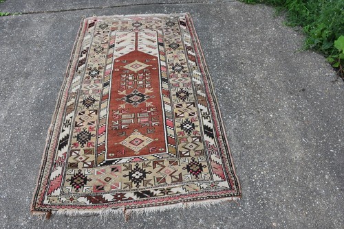 Antique caucasian rug kazak - antique,