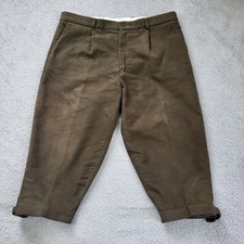 Hoggs of Fife Shooting Breeks Mens 40R Brown Khaki Moleskin Plus Fours Hunting