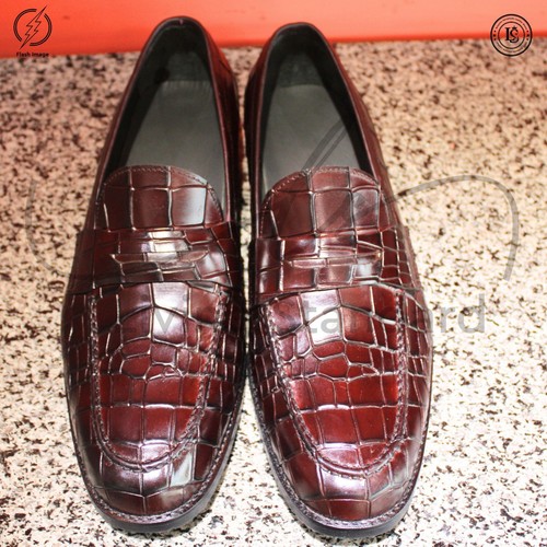 Men handmade brown - men, alligator