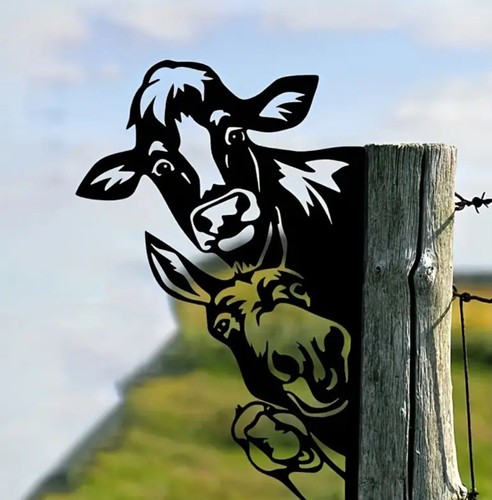 Cow donkey duck head - head, black
