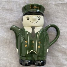 Vintage and Rare Harrods London Green Uniform Guard Decorative Tea Pot