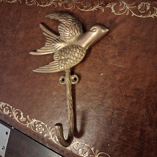Vintage brass wall hook - wall,