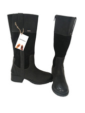 New Hush Puppies Black Leather Boots Waterproof Size 7