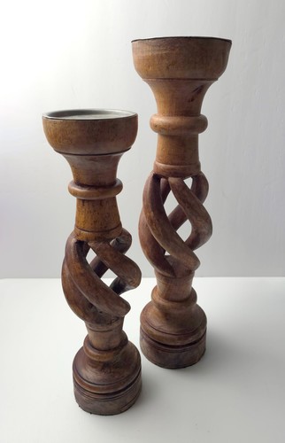 Pair vintage carved - of,