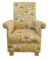 Adult Chair Armchair Fryetts Bergen Ochre Fabric Accent Bedroom Lounge  Mustard