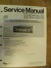 Panasonic CQ-RDP650LEN CQ-RDP500LEN  Car Radio Cassette  Original Service Manual